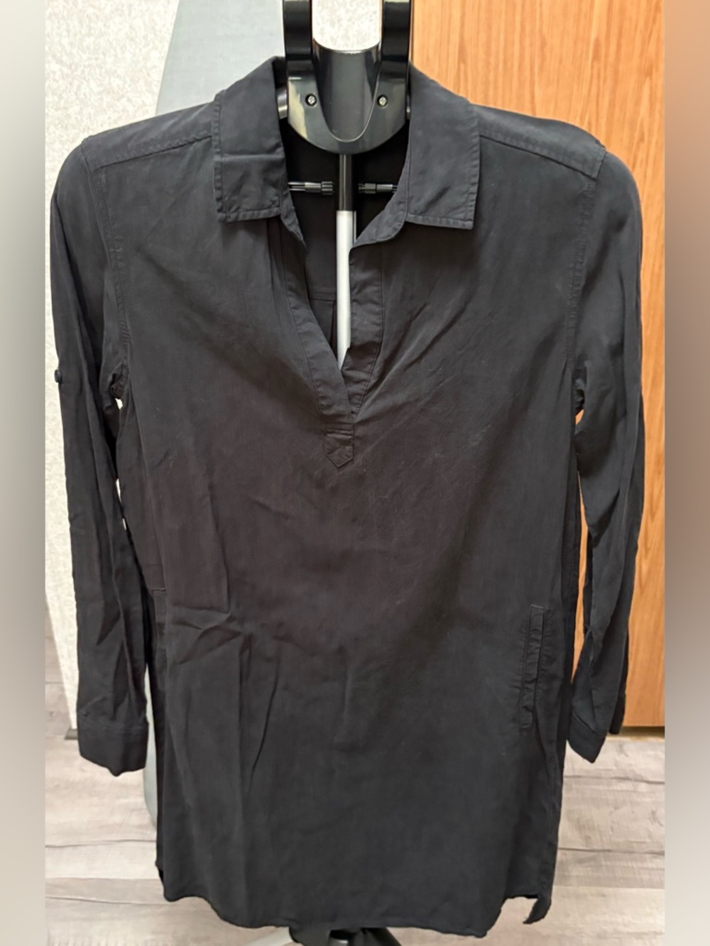 Black Bella Dahl Long Sleeve V-Neck Tunic Shirt